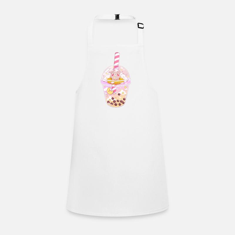 Kawaii Bubble Tea avec Cute Bear Moon et étoiles Tablier Enfant