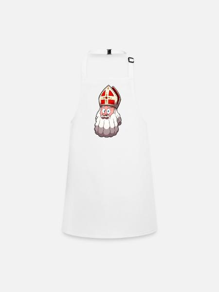 Visage de Saint Nicolas - Tablier Enfant - blanc - Devant