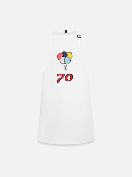 70. 70 ANS. 70e ANNIVERSAIRE. ANNIVERSAIRE 70 ANS. - Tablier Enfant - blanc - Devant