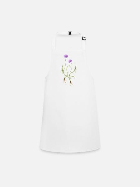 Meadow Flower Nature Illustration - Children's Apron - white - Front