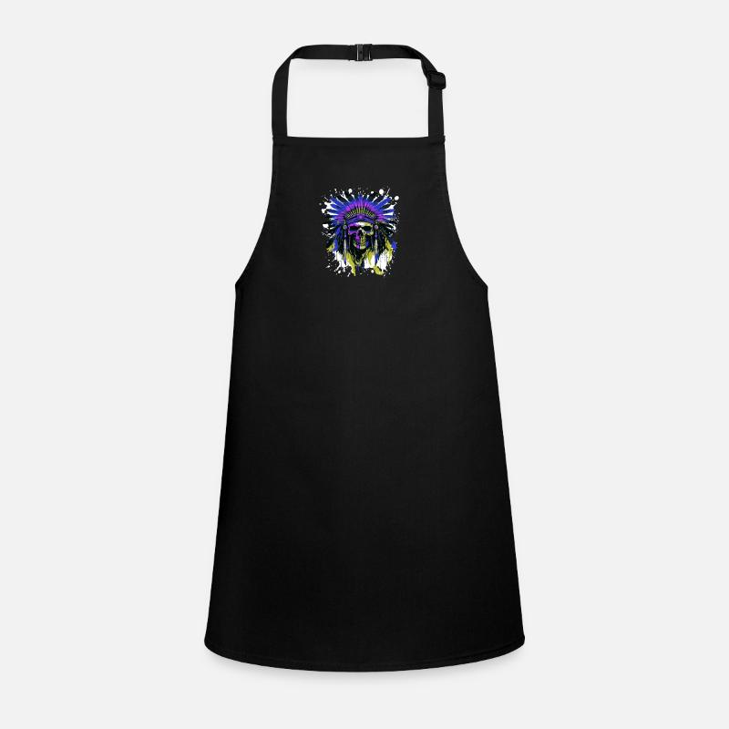 Apache Skull Indian Colorful Children's Apron