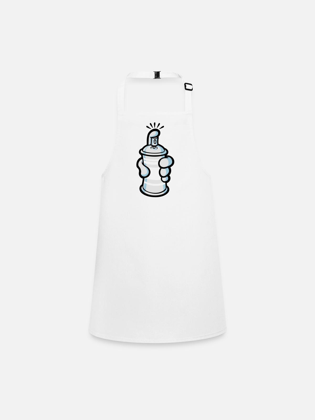 Cartoon paint spray - Children's Apron - white - Front