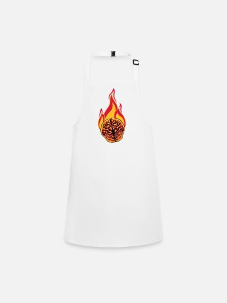 smart brain smart on fire think ko - Children's Apron - white - Front