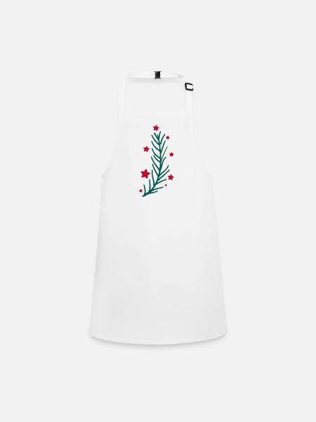 Christmas holly leaf with stars - Children's Apron - white - Front