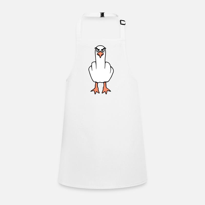 Seagull middle finger insult stinky finger naughty Children's Apron