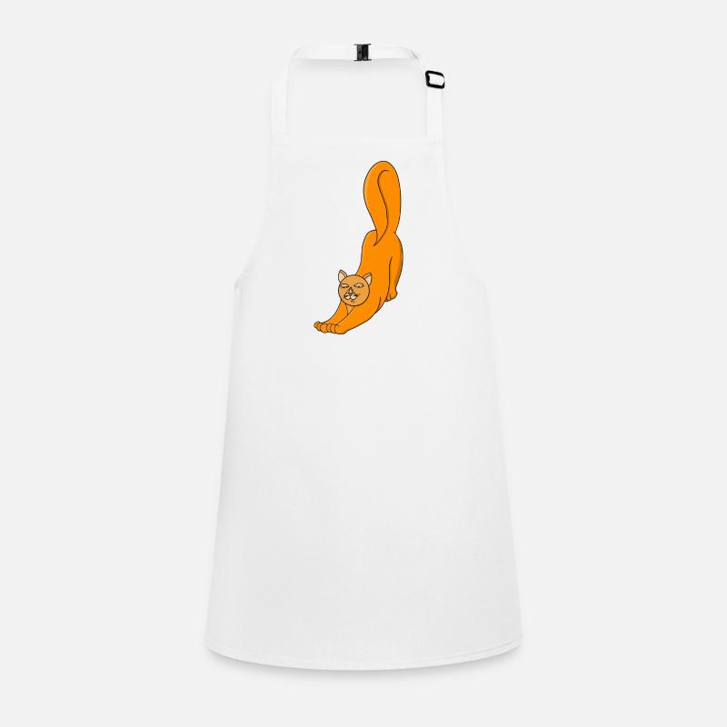 Chat Orange Étirant Tablier Enfant