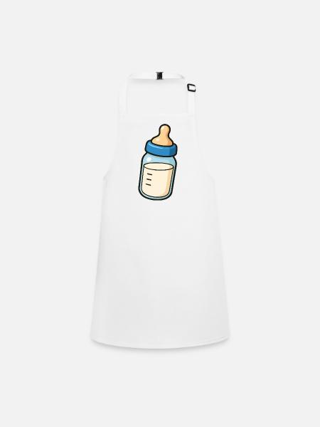 Baby bottle - Children's Apron - white - Front