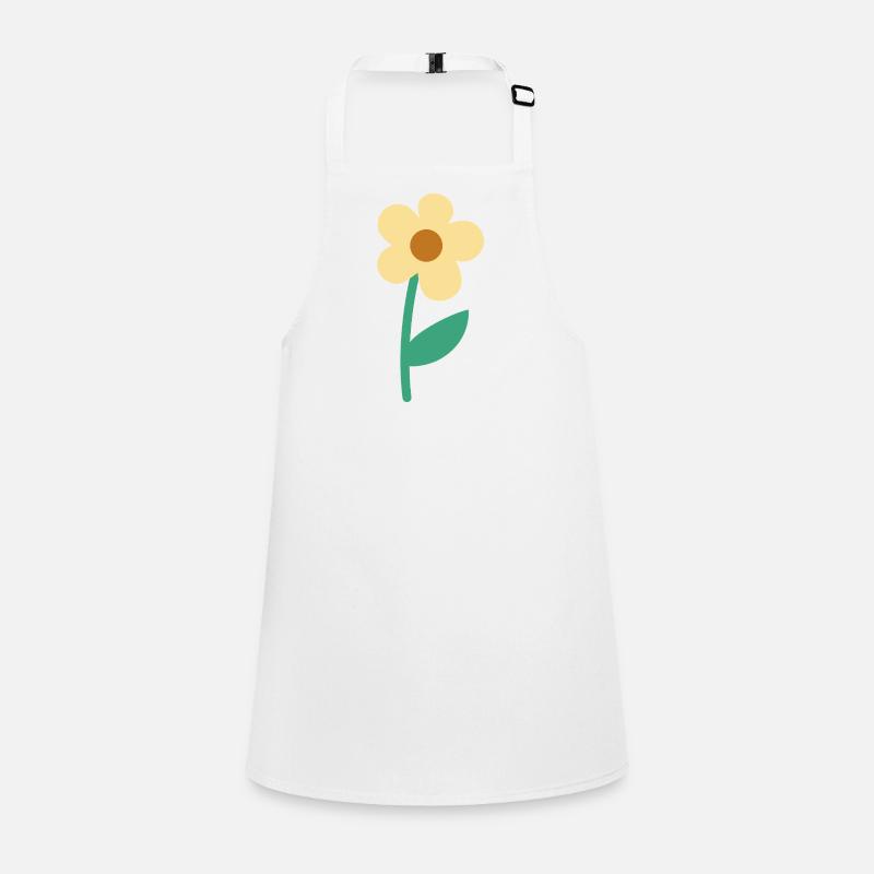 Esthétique botanique minimaliste de fleurs simples et mignonnes - Tablier Enfant - blanc