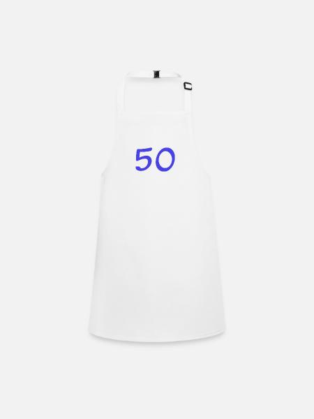 50. 50 ANS. 50e ANNIVERSAIRE. ANNIVERSAIRE 50 ANS. - Tablier Enfant - blanc - Devant