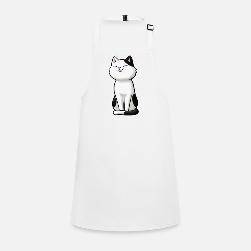 Weiße Katze mit schwarzen Flecken Schürze für Kinder