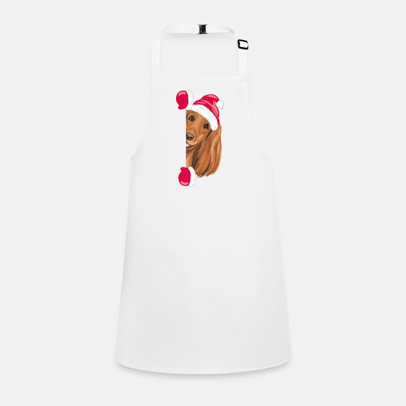 Peeking funny Santa Cocker Spaniel dog Children's Apron