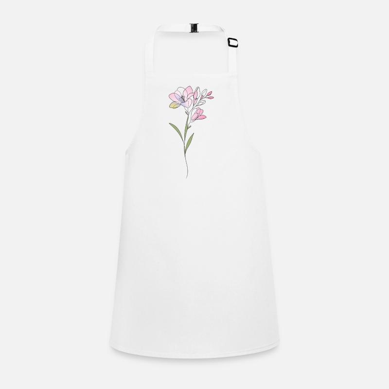 Freesien Blumen Illustration Schürze für Kinder