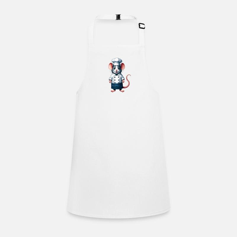 Cartoon Rat Mouse Outfit Chef Cooking Kitchen - Children's Apron - white