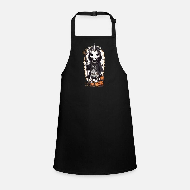 Gloomy Unicorn Skeleton Magic Gothic Design Children's Apron