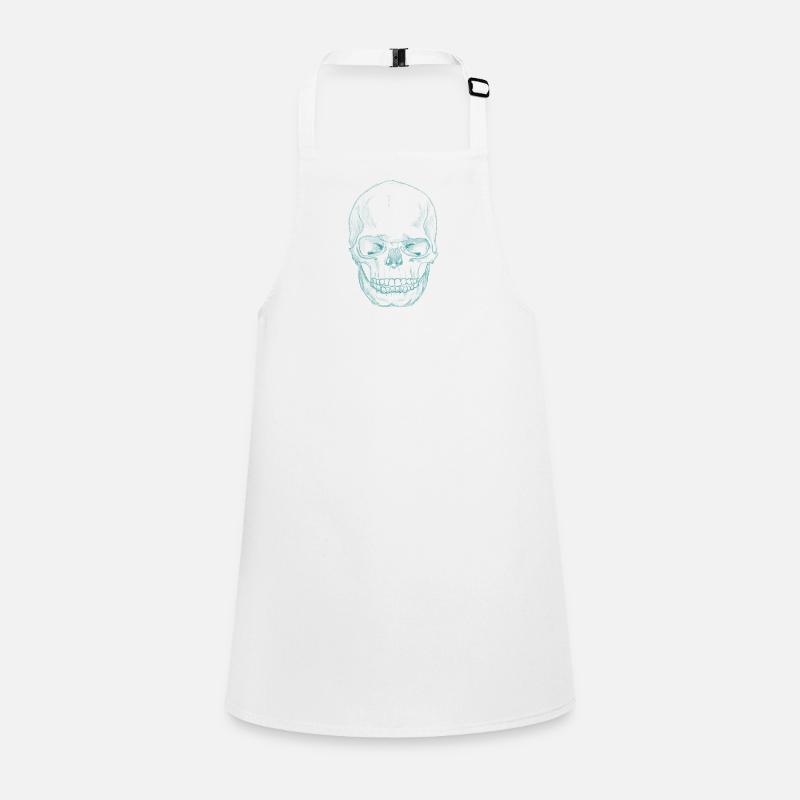 SkullSketchDarkTurquoise Children's Apron