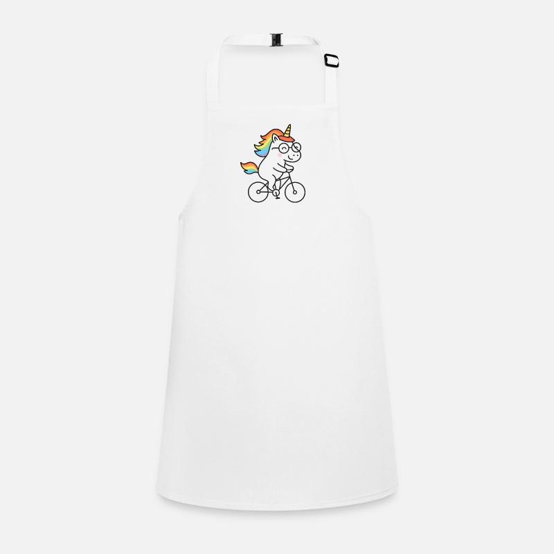 Rainbow Unicorn on Bicycle Children's Apron