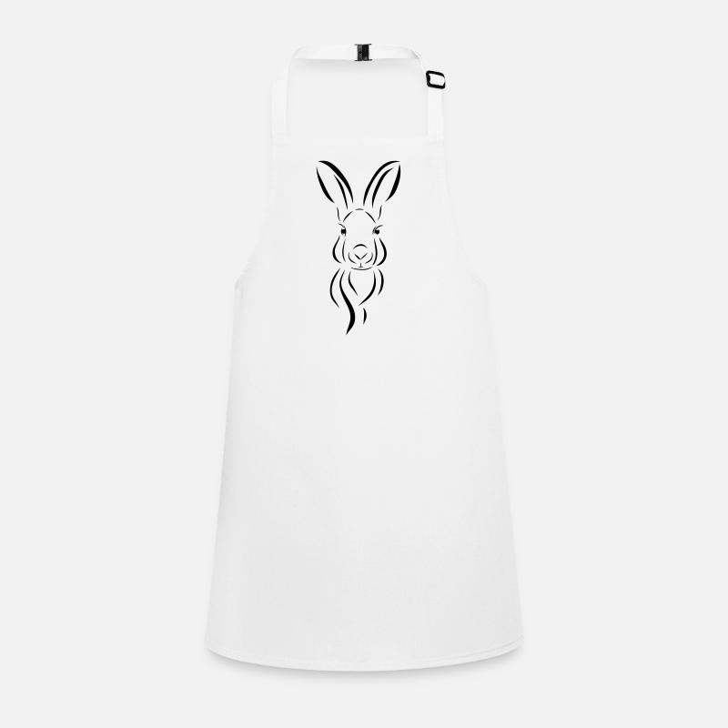 Bunny head Illustrartion Hare spoon Children's Apron