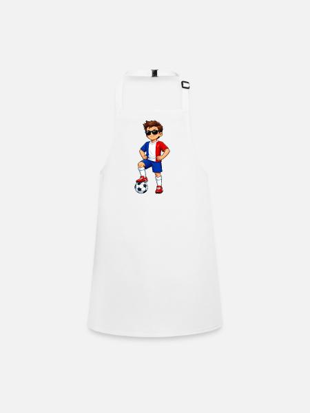 Soccer Boy France Fan Drapeau français - Tablier Enfant - blanc - Devant