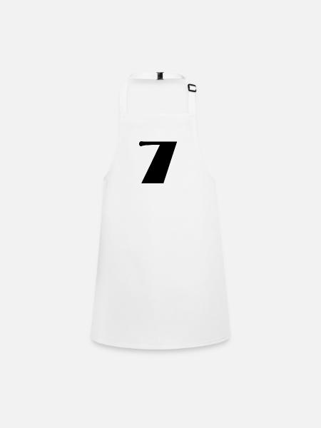 7. 7 YEARS. 7th ANNIVERSARY. BIRTHDAY 7 YEARS. 7 - Children's Apron - white - Front