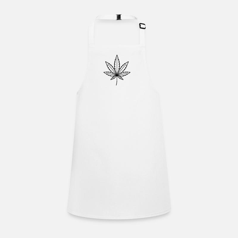 Line Art Cannabis Leaf Children's Apron