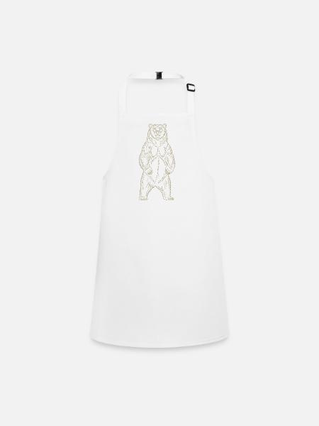 Minimalistische Bär Silhouette Freiheit Nationalpa - Schürze für Kinder - Weiß