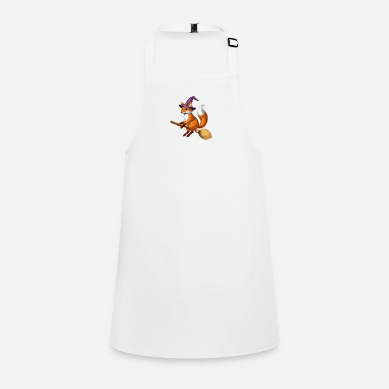 Fox Witch Riding Broom Children's Apron