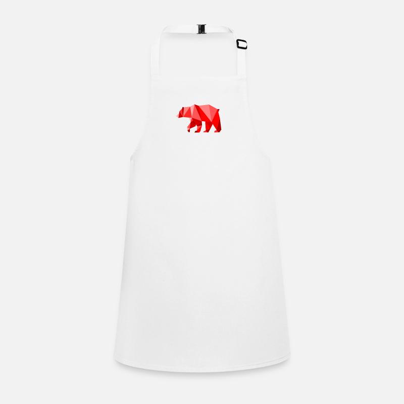 Roter Lowpoly-Bär Schürze für Kinder