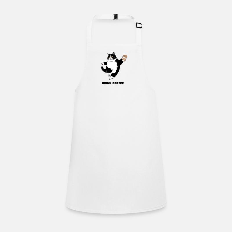 Whimsical Cat Coffee Dance Design Children's Apron