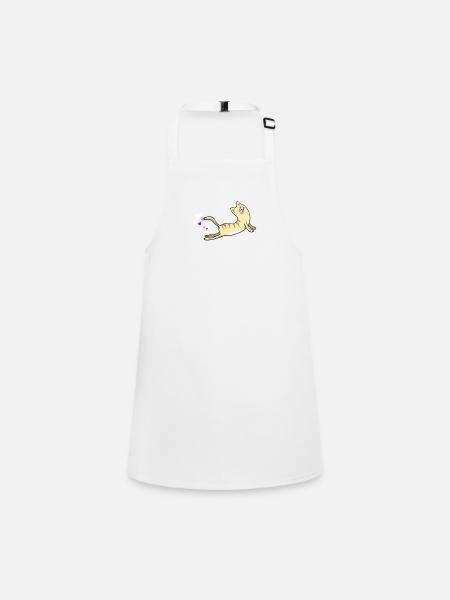 yoga exhale katze cat poop namaste humor funny LOL - Schürze für Kinder - Weiß - Vorne