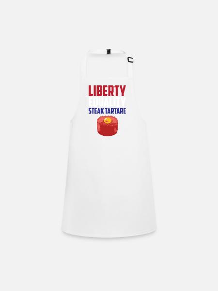 Liberty, Equality Steak Tartare Funny French Food - Children's Apron - white - Front