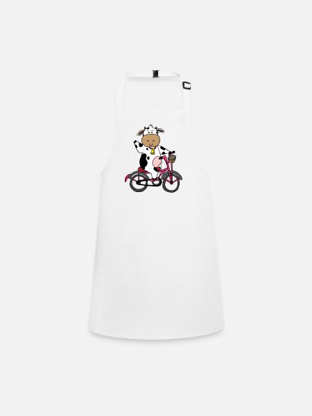 Tiermotiv Shirt Kindershirt Tiere Cartoon Geschenk - Schürze für Kinder - Weiß - Vorne