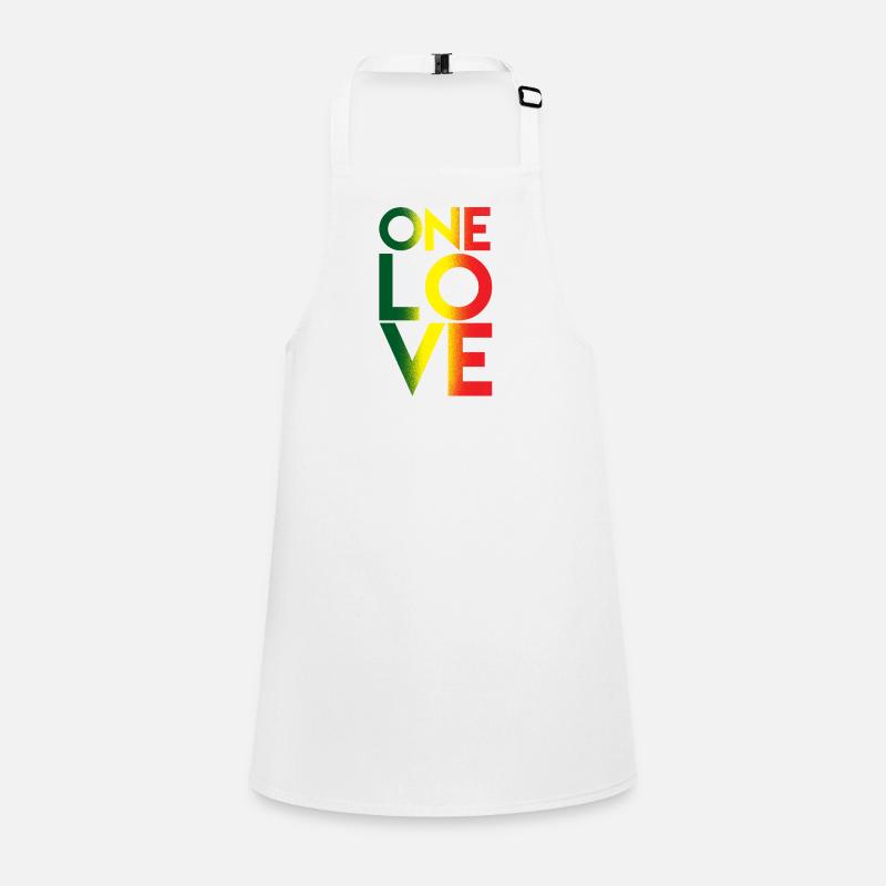 One Love - Children's Apron - white