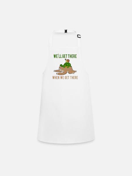 Sloth Running Team - "We'll get there" - Children's Apron - white