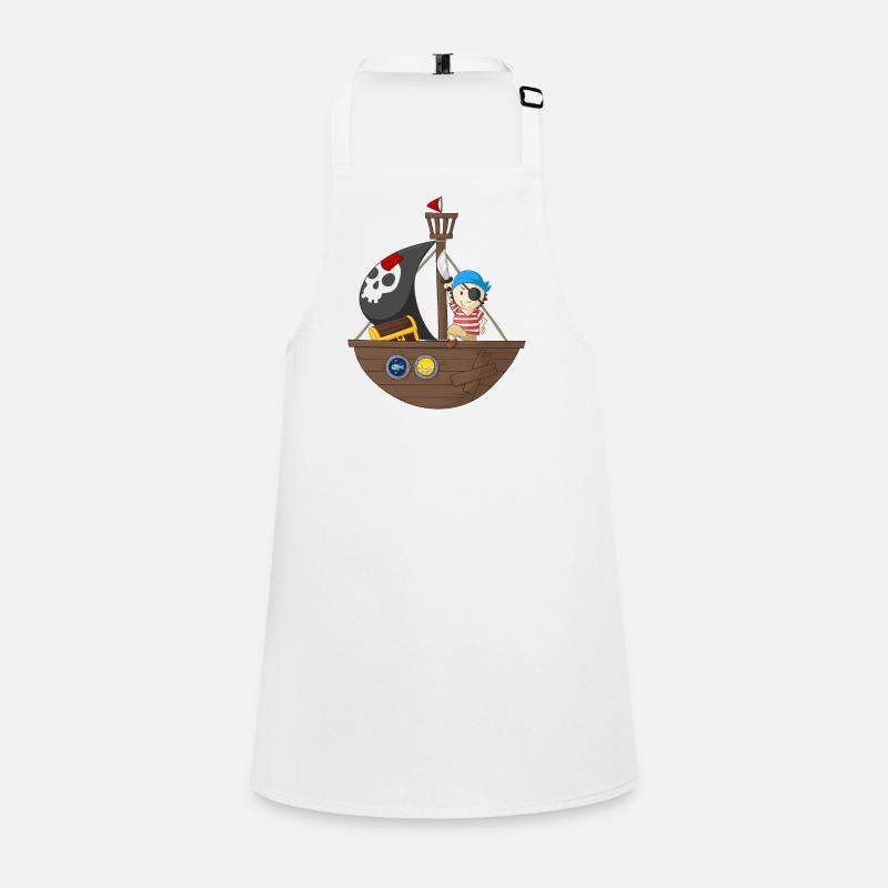 Little pirate with his ship Children's Apron