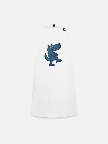 Wolf Cartoon Comic Pack Prey Gift Idea Wild - Children's Apron - white - Front