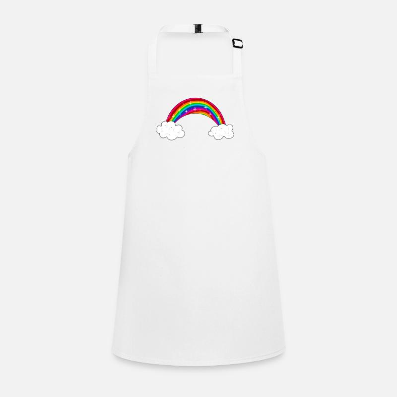 glittering rainbow with clouds Children's Apron