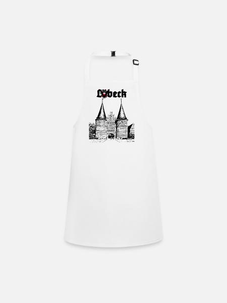 Lübeck - Holsten Gate - Children's Apron - white - Front