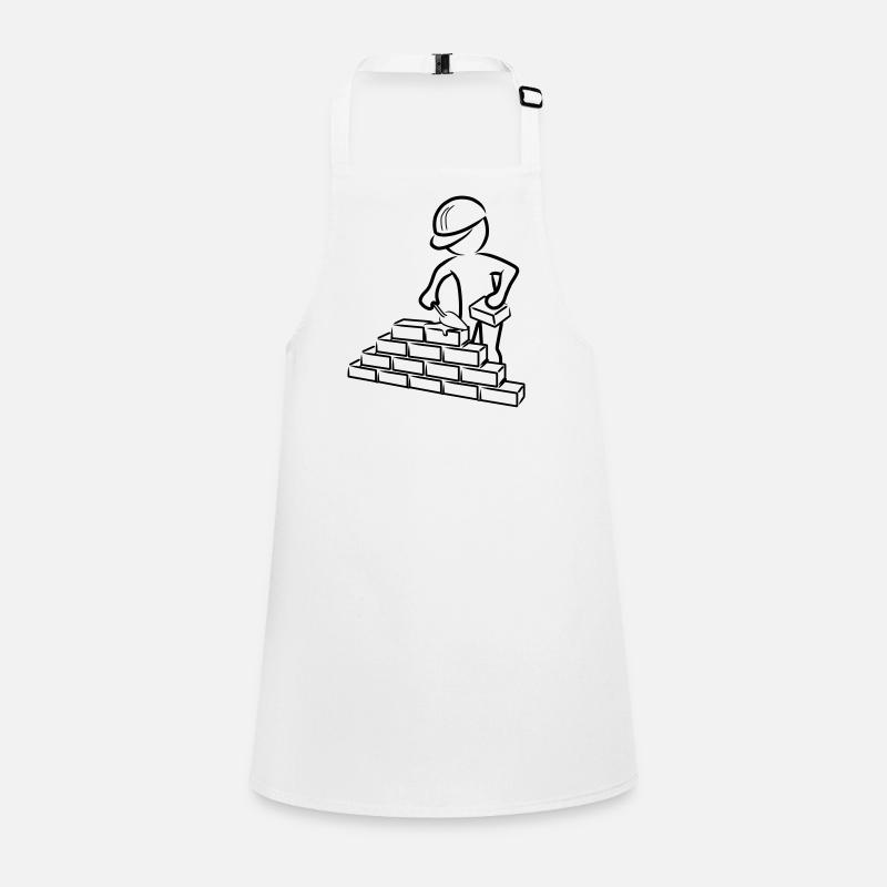 Travailleur de la construction avec truelle, mortier et mur Tablier Enfant