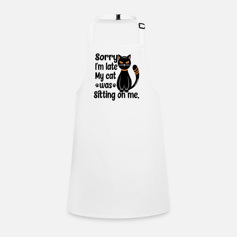 Chat assis noir Tablier Enfant
