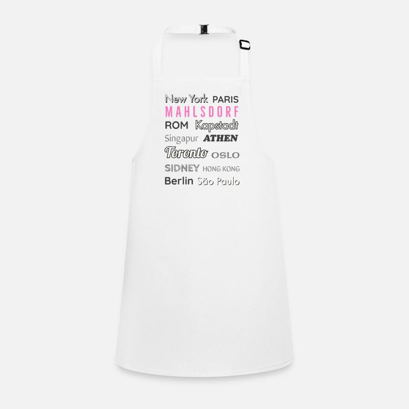 Mahlsdorf City Map Design in Black and White Children's Apron