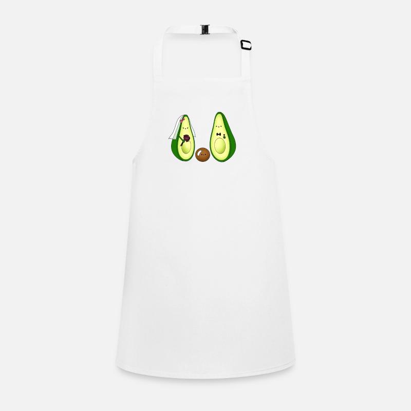 Avocado Brautpaar mit Kind Geschenk zur Hochzeit Schürze für Kinder