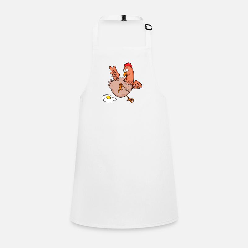 Chicken Lays an Egg Cartoon Children's Apron