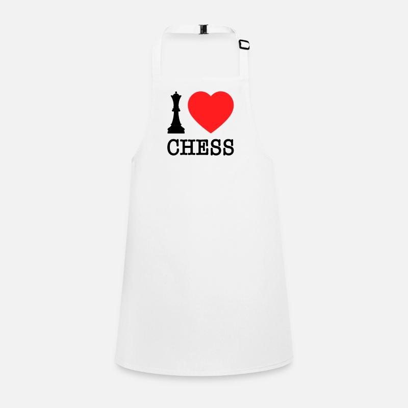 Schach I Love Chess Schwarze Dame Ich Liebe Schach Schürze für Kinder