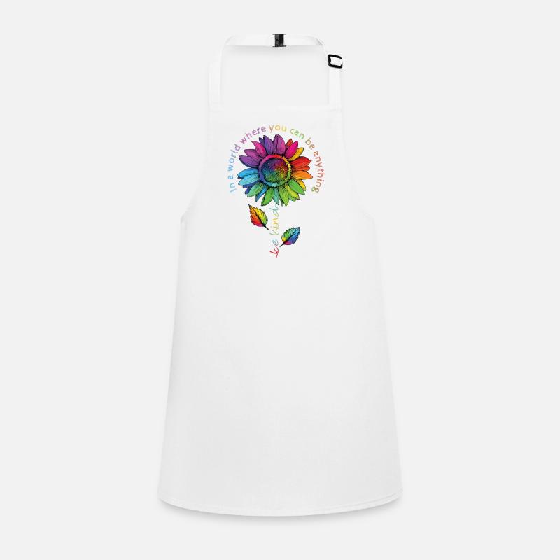 Be Kind LGBTQ Regenbogen Sonnenblume Blume CSD Schürze für Kinder