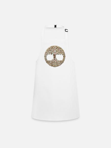 Elegant Celtic tree - Children's Apron - white - Front