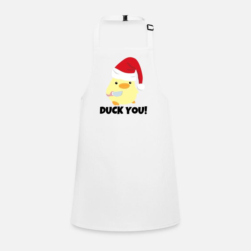 Duck You! Weihnachten Duck With Knife Meme Schürze für Kinder