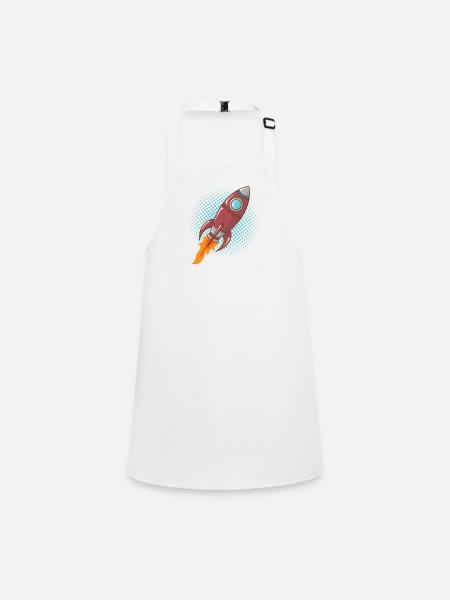 Comic Rocket Spaceship Spacecraft Missile - Tablier Enfant - blanc - Devant