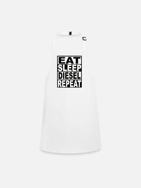 Manger Sleep Diesel Répéter - Tablier Enfant - blanc - Devant