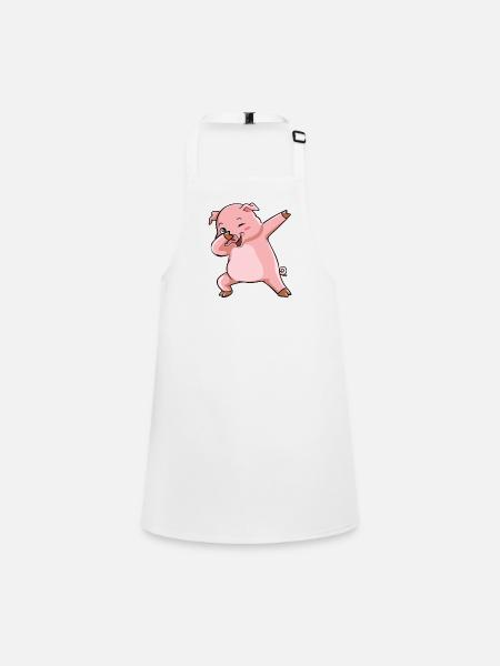 Dabbing Schwein Sieger Sau - Schürze für Kinder - Weiß - Vorne
