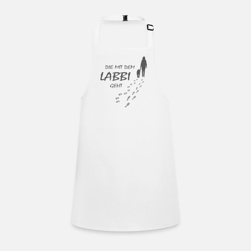 Die mit dem Labbi geht, Hundepfoten Labrador Gassi Schürze für Kinder